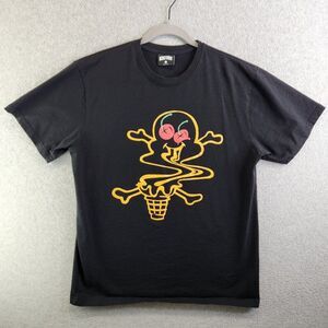 Billionaire Boys Club Ice Cream Shirt Mens L Black Melting Scoop Cherries Bones